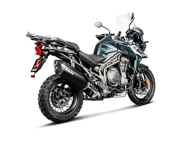S-T12SO1-HAFTBL |   AKRAPOVIC | Triumph Tiger 1200 XR/XRx/XRT/XCx/XCA 2018 -2020 Slip-On Line (Titanium)