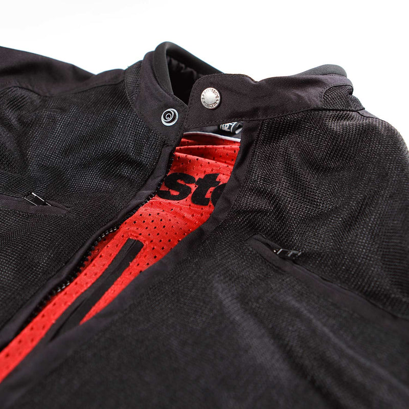 Helstons DISTRICT Men’s black Mesh fabric motorcycle jacket