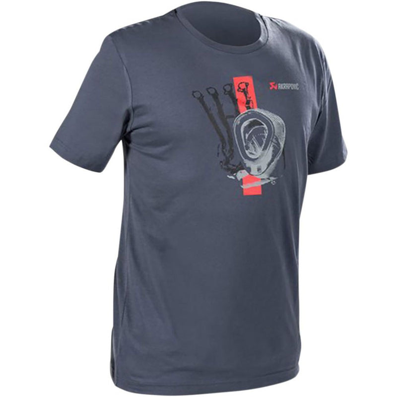 801770 | AKRAPOVIC | T-Shirt Red Strip Men's Blue-gray XL