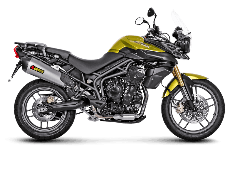 S-T800SO1-HZAAT |   AKRAPOVIC | Triumph Tiger 800 XC/XR/XRx/XCx/XRT/XCA 2011 -2016 Slip-On Line (Titanium)
