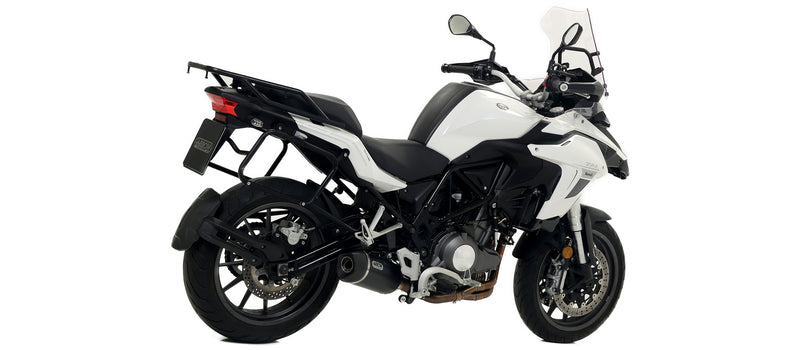 71878AKN | ARROW EXHAUST | for Benelli TRK 502 2017-20 | Race-Tech aluminium "Dark" silencer with carby end cap