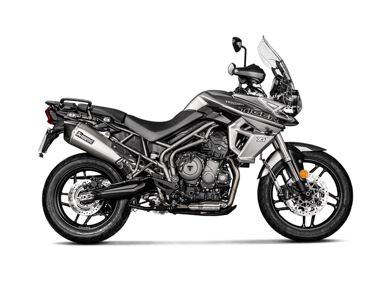 S-T8SO2-HZAAT |   AKRAPOVIC |Triumph Tiger 800 XC/XR/XRx/XCx/XRT/XCA 2018 -2020 Slip-On Line (Titanium)