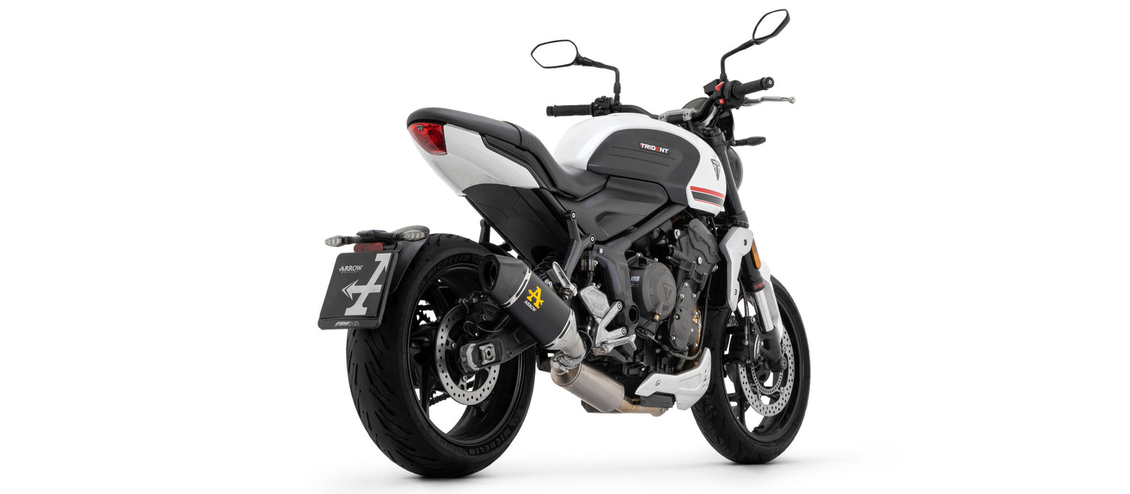 ARROW EXHAUST | TRIUMPH TRIDENT 660 2021-2024 | Catalytic homologated full system with Veloce aluminium "Dark" silencer