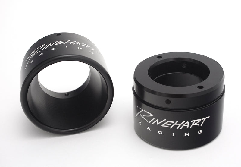 500-0106 | Rinehart Racing | All Touring Models Milwaukee Eight - 4" Slip-On Mufflers Chrome With Black End Caps