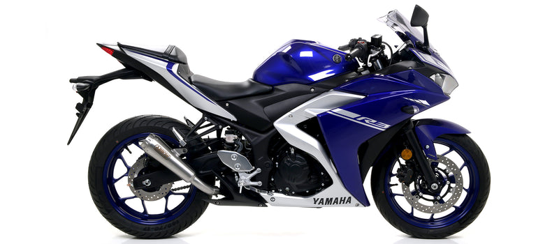 71831PRI + 71683MI | ARROW EXHAUST  | Yamaha YZF R3 2015-24 | Pro Race nichrom silencer + Racing collectors